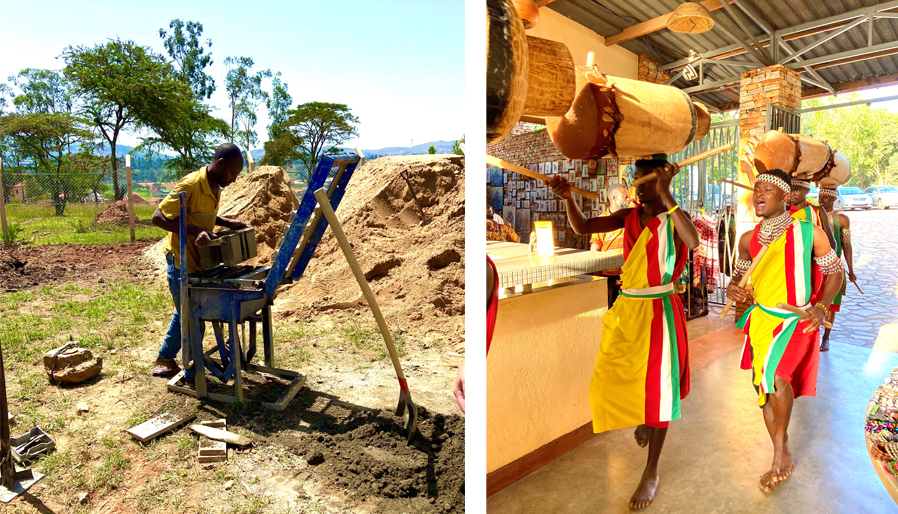 ugandan people working and dancing