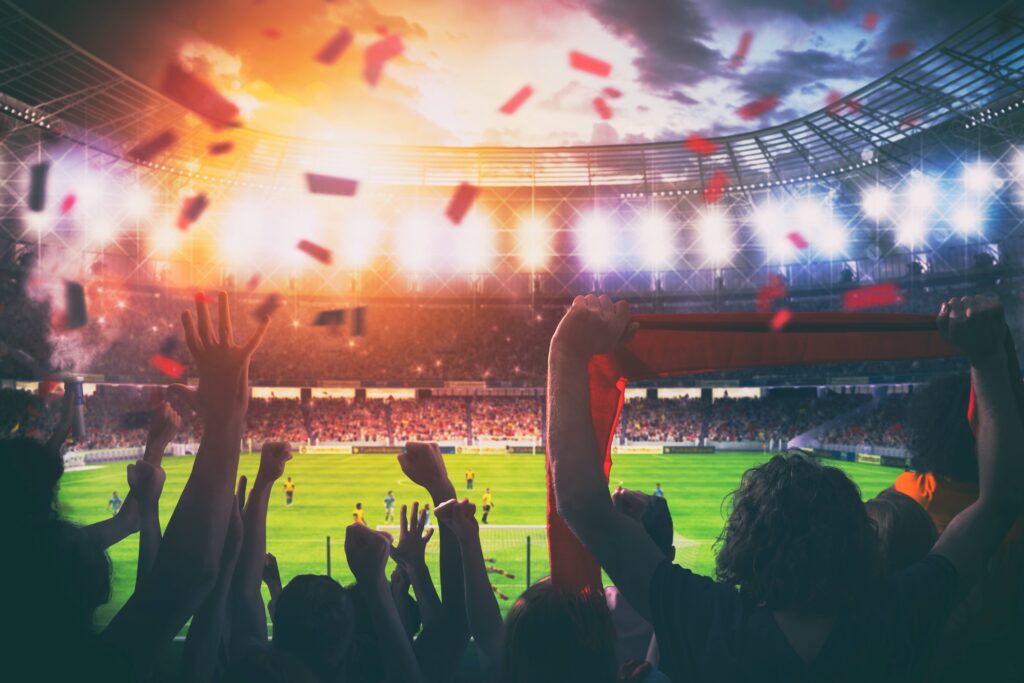 Supporters who incite their team at the stadium